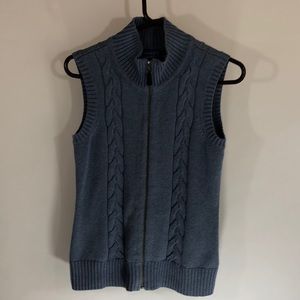 Pendleton Sweater Vest Blue Cable Knit Full zip